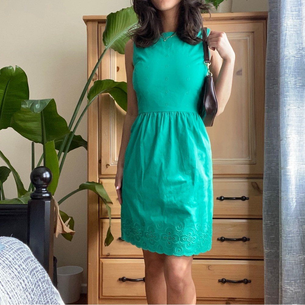 ✨ Green Embroidered Corduroy Dress ✨